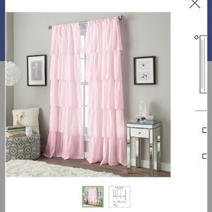 Curtainworks girls pink Flounced Ruffle curtain